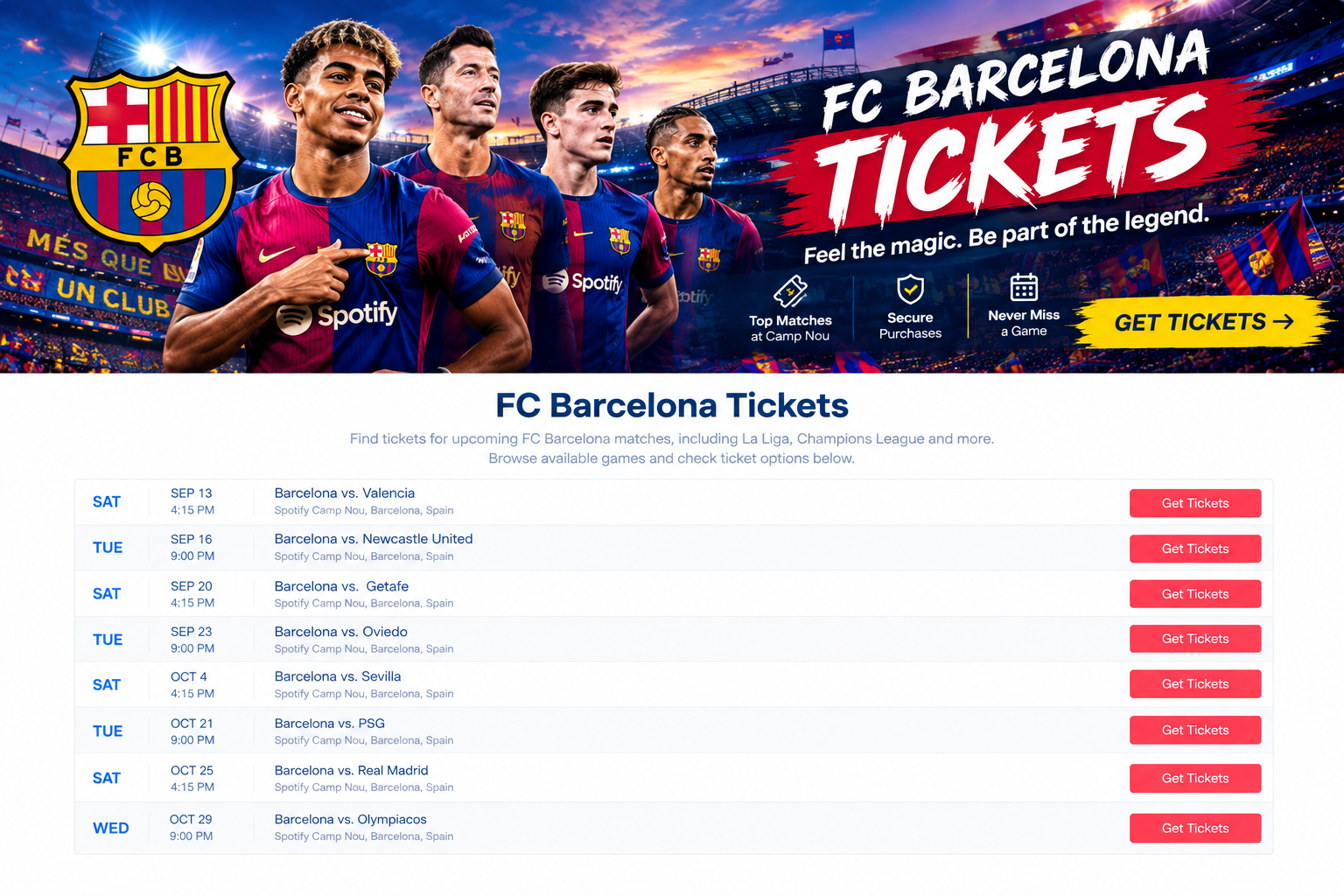 Barcelona Tickets